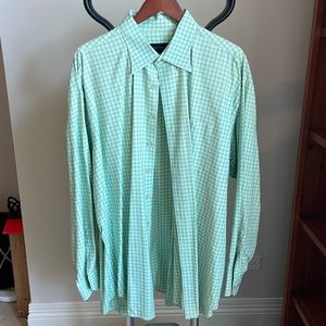 Scott Barber green plaid button down shirt xxl